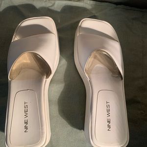 Nine West Square Toe Platform Slides
